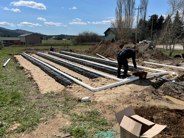 Drainfield installation using Eljen system